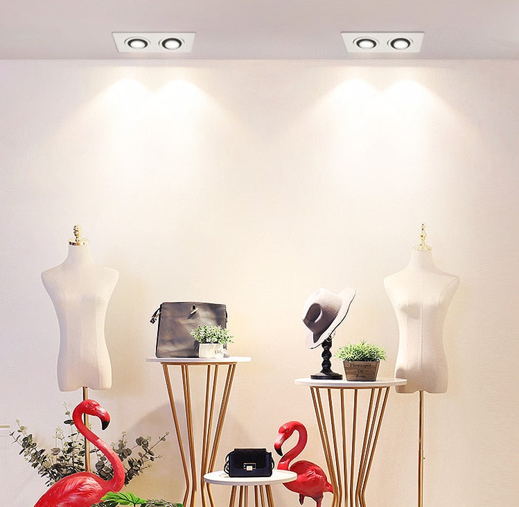 Square Dimmable Downlights 7W 9W 12W 14W 18W 24W LED Ceiling lamp recessed COB Ceiling Spot lights ac85-265V LED Indoor Lighting