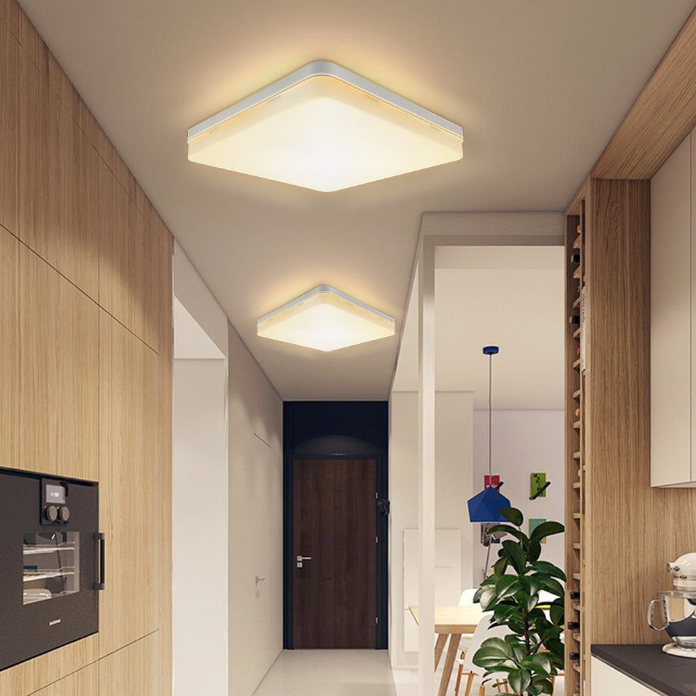 LED AC 85-265V Ultra-thin Square LED Panel Light 18W 24W 36W Downlight Cold White LED Surface Ceiling Lamp For Kitchen Lighting