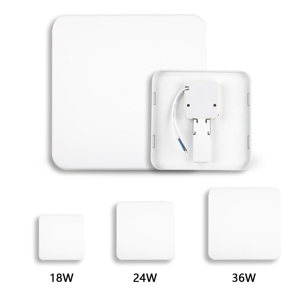 LED AC 85-265V Ultra-thin Square LED Panel Light 18W 24W 36W Downlight Cold White LED Surface Ceiling Lamp For Kitchen Lighting