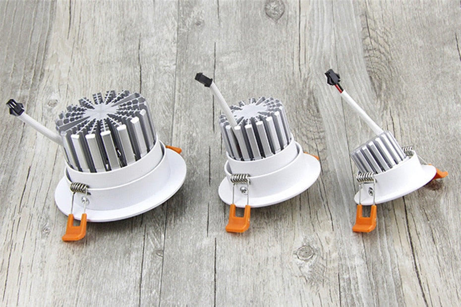 Dimmable LED Recessed Downlight 6W 9W 12W 15W 18W COB Chip LED Ceiling light Spot Lamp White/ Warm white/Natural White