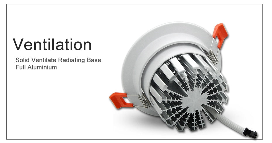 Dimmable LED Recessed Downlight 6W 9W 12W 15W 18W COB Chip LED Ceiling light Spot Lamp White/ Warm white/Natural White