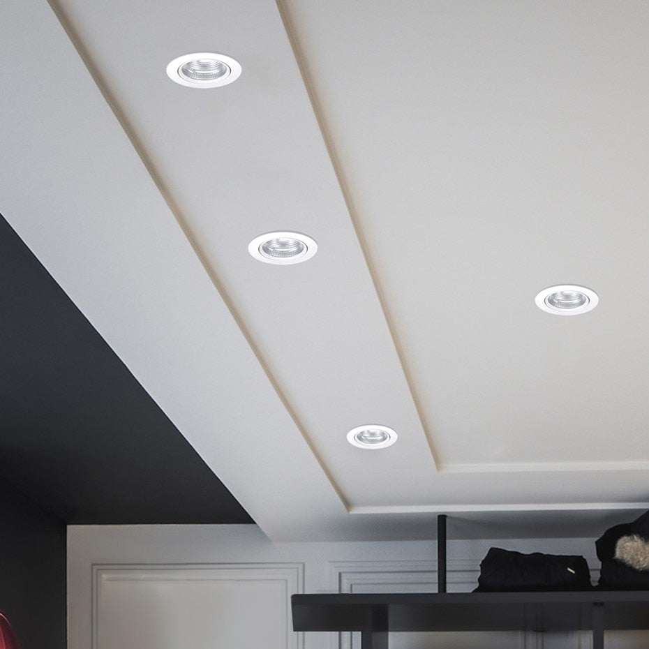 Dimmable LED Recessed Downlight 6W 9W 12W 15W 18W COB Chip LED Ceiling light Spot Lamp White/ Warm white/Natural White