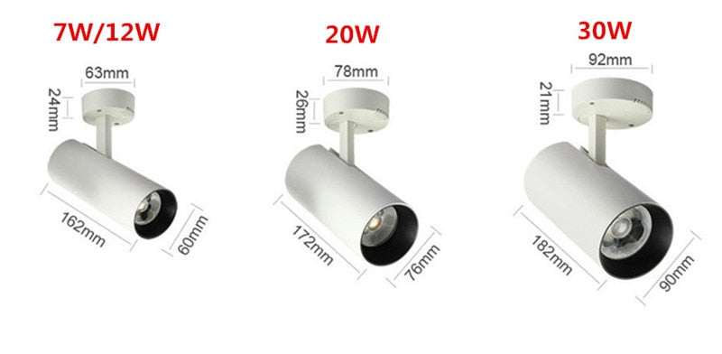 Spotlight Surface Mounted LED Downlight 360° Rotating LED Ceiling Light 7W 12W 20W 30W ceiling lamp Spot Lights 220V