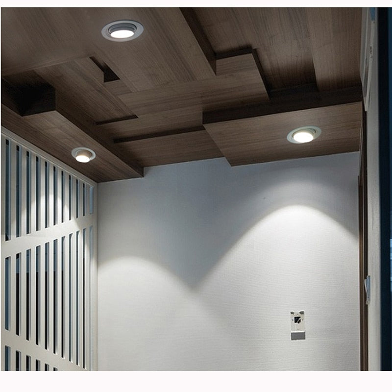 Beam Angle Adjustable 15/45/60 Degrees Recessed LED Downlight 5W 7W 10W 12W Dimmable LED Ceiling Spot Light AC90-265V 3000K