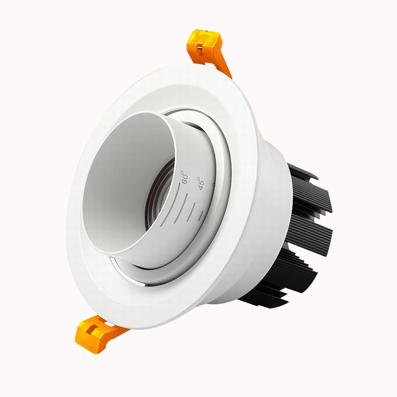 Beam Angle Adjustable 15/45/60 Degrees Recessed LED Downlight 5W 7W 10W 12W Dimmable LED Ceiling Spot Light AC90-265V 3000K