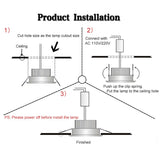 Beam Angle Adjustable 15/45/60 Degrees Recessed LED Downlight 5W 7W 10W 12W Dimmable LED Ceiling Spot Light AC90-265V 3000K