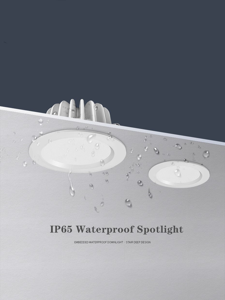 DVOLADOR Waterproof LED Downlight IP65 LED Downlight Spot Light 15W/12W/9W/7W/5W Super Bright AC220V/110V Recessed Ceiling Lamp