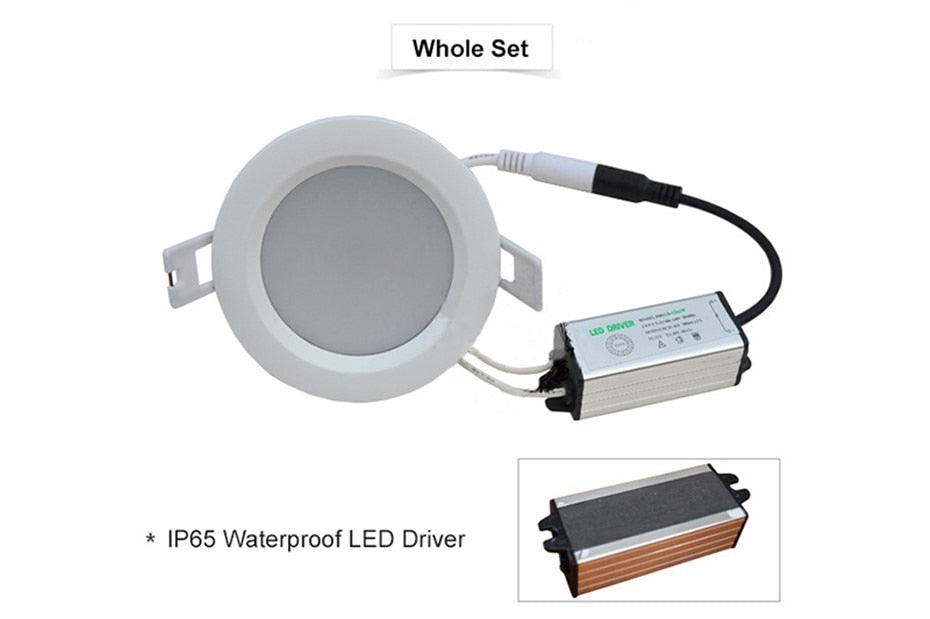 DVOLADOR Waterproof LED Downlight IP65 LED Downlight Spot Light 15W/12W/9W/7W/5W Super Bright AC220V/110V Recessed Ceiling Lamp