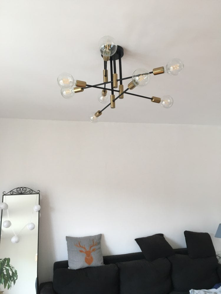 Modern Nordic E27 Black LED Ceiling Chandelier Edison Bulbs Indoor Light Fixtures For Bedroom Living Room Lamp