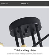 Modern Nordic E27 Black LED Ceiling Chandelier Edison Bulbs Indoor Light Fixtures For Bedroom Living Room Lamp