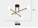 Modern Nordic E27 Black LED Ceiling Chandelier Edison Bulbs Indoor Light Fixtures For Bedroom Living Room Lamp
