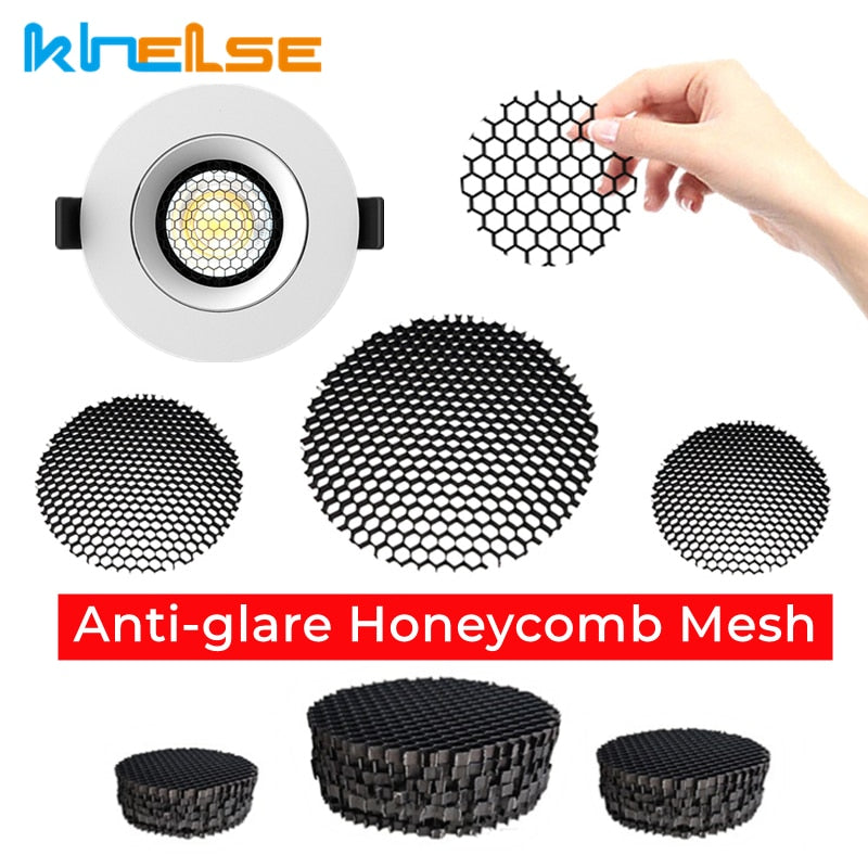 Aluminum Anti-glare Honeycomb Mesh Cover Black Downlight Track Lamp Grill Filter Light Shade Hood Spot Lighting Fitting Fixtures