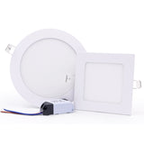 LED Panel Light 3W 4W 6W 9W 15W 18W 24W Square Circular Downlight Recessed Bathroom Ceiling Lamp AC85-265V Warm/Cold White