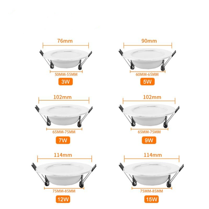 LED Downlight 3W 5W 7W 9W 12W 15W Round Recessed Lamp AC 220V 230V 240V Led Bulb Bedroom Kitchen Indoor LED Spot Lighting
