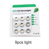 Dimmable 9pcs 1W Mini LED Downlight Indoor Outdoor IP65 Garden Bathroom Corridor Ceiling Spot Bulb Light Sauna Lighting 1W DC12V