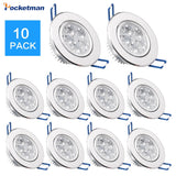 LED Spot LED Downlight Dimmable Bright Recessed decoration Ceiling Lamp 10pcs/lot 110V 220V AC85-265V Indoor Lighting