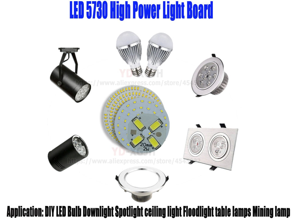 LED 10PCS 5730 SMD PCB Lamp Bead Plate Downlight Bulb Light Source Board Lamp Chip Transformation 7W Wattage 40MM Accessories
