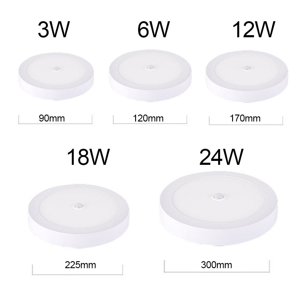 LED Panel 6/12/18/24W AC180-265V Ultra-thin IR Motion Sensor Modern Led Ceiling Lights Surface Mounted down light for home