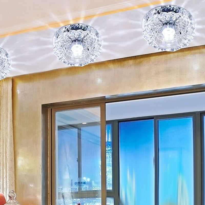 LED Downlights crystal lamp Downlight SMD Ceiling Spot Light With LED Driver 3W/5W AC110V 220V indoor Decoration