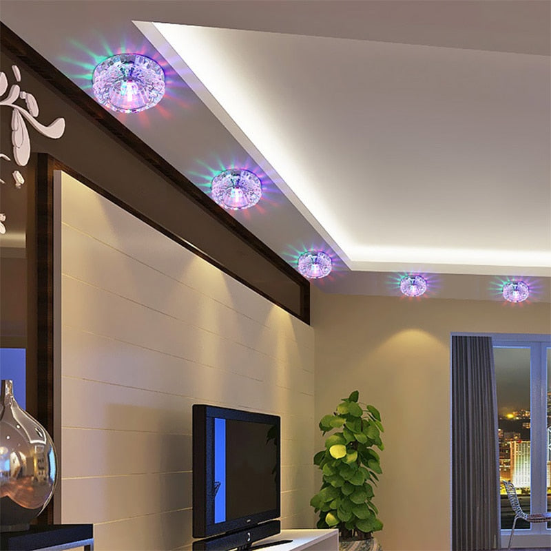 LED Downlights crystal lamp Downlight SMD Ceiling Spot Light With LED Driver 3W/5W AC110V 220V indoor Decoration