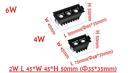 Recessed Square COB Dimmable LED Downlights 2W/4W/6W/10W/20W/30W LED Ceiling Spot Lights AC85V~265V Lights Indoor Lighting