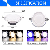 New Downlight 3W 5W ceiling led downlight AC220V six color recessed led downlight Kitchen living room Indoor recessed light spot