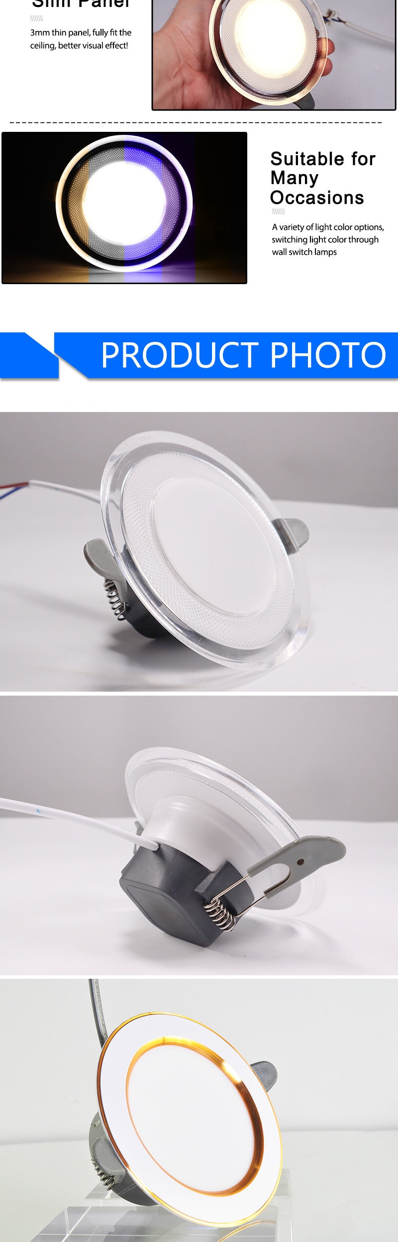 New Downlight 3W 5W ceiling led downlight AC220V six color recessed led downlight Kitchen living room Indoor recessed light spot