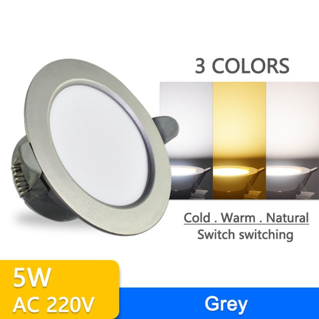New Downlight 3W 5W ceiling led downlight AC220V six color recessed led downlight Kitchen living room Indoor recessed light spot