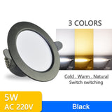 New Downlight 3W 5W ceiling led downlight AC220V six color recessed led downlight Kitchen living room Indoor recessed light spot