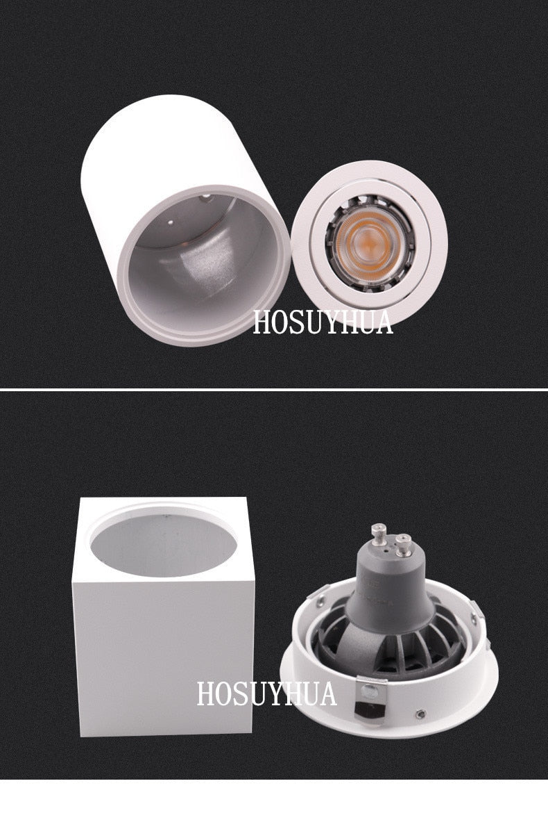 High Quality Surface Mounted Ceiling Lamps Rotating Commercial Lighting Adjustable Frame MR16 GU10 Bulb Fixture Downlight Holder
