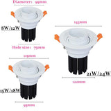 Dimbare Led Ingebed Zoom 15-60 Graden Cob Downlighters 8W 12W 15W 18W 21W 24W Plafondlamp Spot lichten AC110-220V Indoor Verlichti