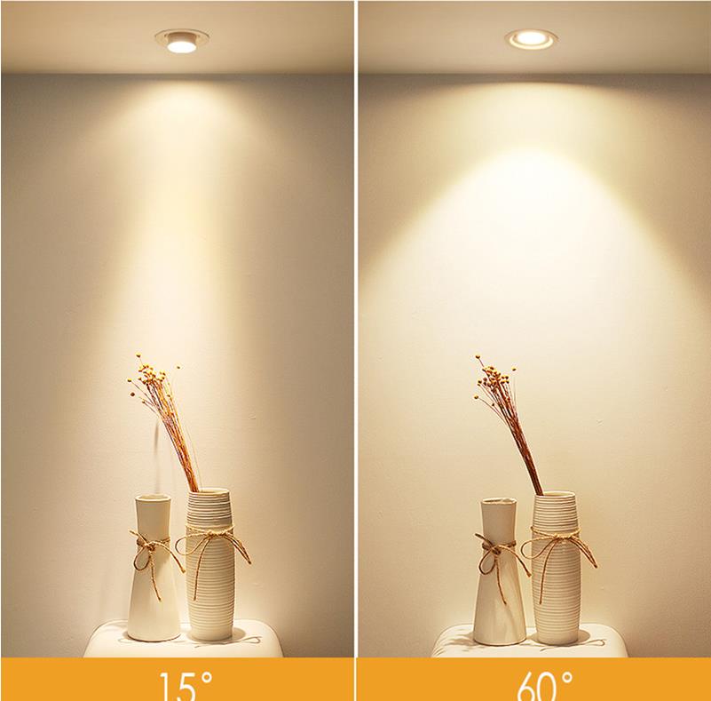 Dimbare Led Ingebed Zoom 15-60 Graden Cob Downlighters 8W 12W 15W 18W 21W 24W Plafondlamp Spot lichten AC110-220V Indoor Verlichti