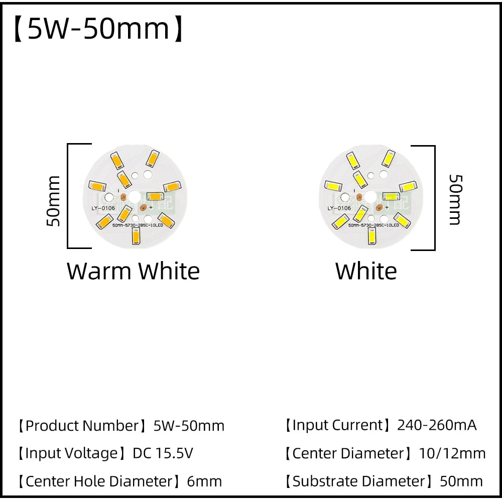 LED Chips SMD5730 Constant Current 5pcs/Lot 3W 5W 7W 9W 240mA 260mA Input Light Bead With Cold White/Warm DIY Downlight