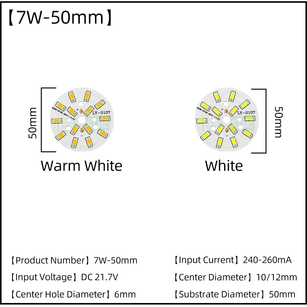 LED Chips SMD5730 Constant Current 5pcs/Lot 3W 5W 7W 9W 240mA 260mA Input Light Bead With Cold White/Warm DIY Downlight