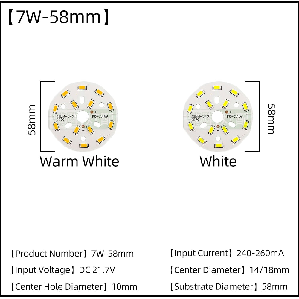 LED Chips SMD5730 Constant Current 5pcs/Lot 3W 5W 7W 9W 240mA 260mA Input Light Bead With Cold White/Warm DIY Downlight