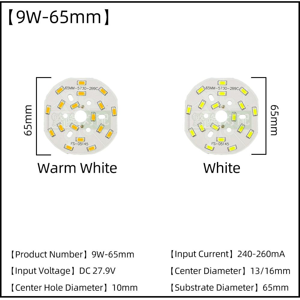 LED Chips SMD5730 Constant Current 5pcs/Lot 3W 5W 7W 9W 240mA 260mA Input Light Bead With Cold White/Warm DIY Downlight