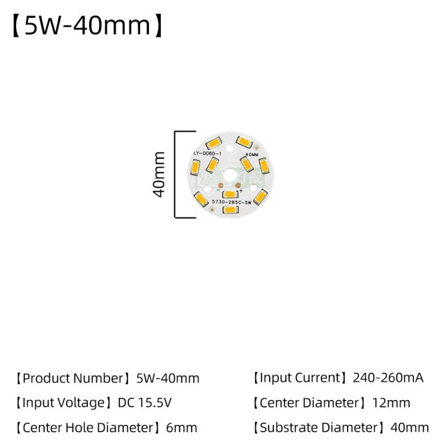 LED Chips SMD5730 Constant Current 5pcs/Lot 3W 5W 7W 9W 240mA 260mA Input Light Bead With Cold White/Warm DIY Downlight