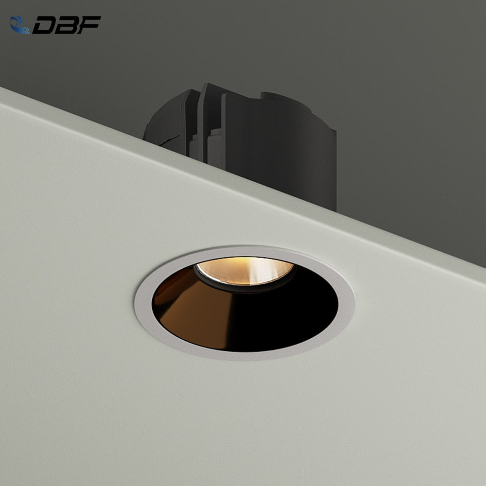 DBF Anti-Glare Ceiling Spot Light 7W 12W 15W 18W Black/White/Gold/Silver Reflector Hotel Wall Washer Dimmable Embedded Downlight