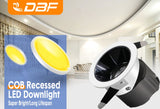 DBF Anti-Glare Ceiling Spot Light 7W 12W 15W 18W Black/White/Gold/Silver Reflector Hotel Wall Washer Dimmable Embedded Downlight
