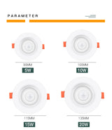 LED Downlight Night Light PIR Sensor Motion Recessed Ceiling Spotlight Lamp 20W 15W 10W 5W For Bathroom Kitchen Indoor Lights