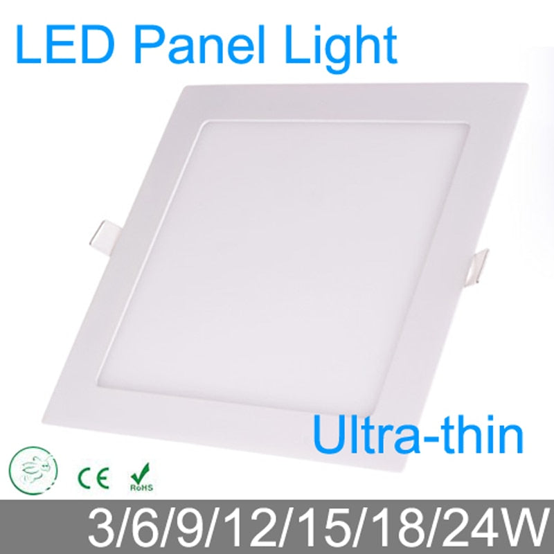 Ultra thin 3W 6W 9W 12W 15W 18W 24W LED downlight Square LED panel / painel light 4000K bedroom luminaire Ceiling Recessed lamp