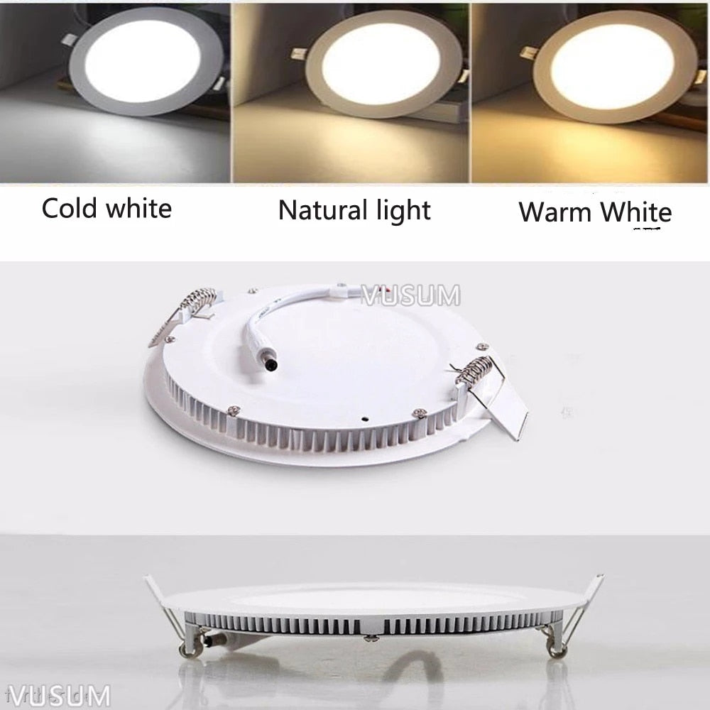Embedded Round /square Colorful LED RGB Panel Downlight 6W 9W 16W 24W RGB Panel Light AC85-265V LED panel Global lighting