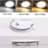 Embedded Round /square Colorful LED RGB Panel Downlight 6W 9W 16W 24W RGB Panel Light AC85-265V LED panel Global lighting