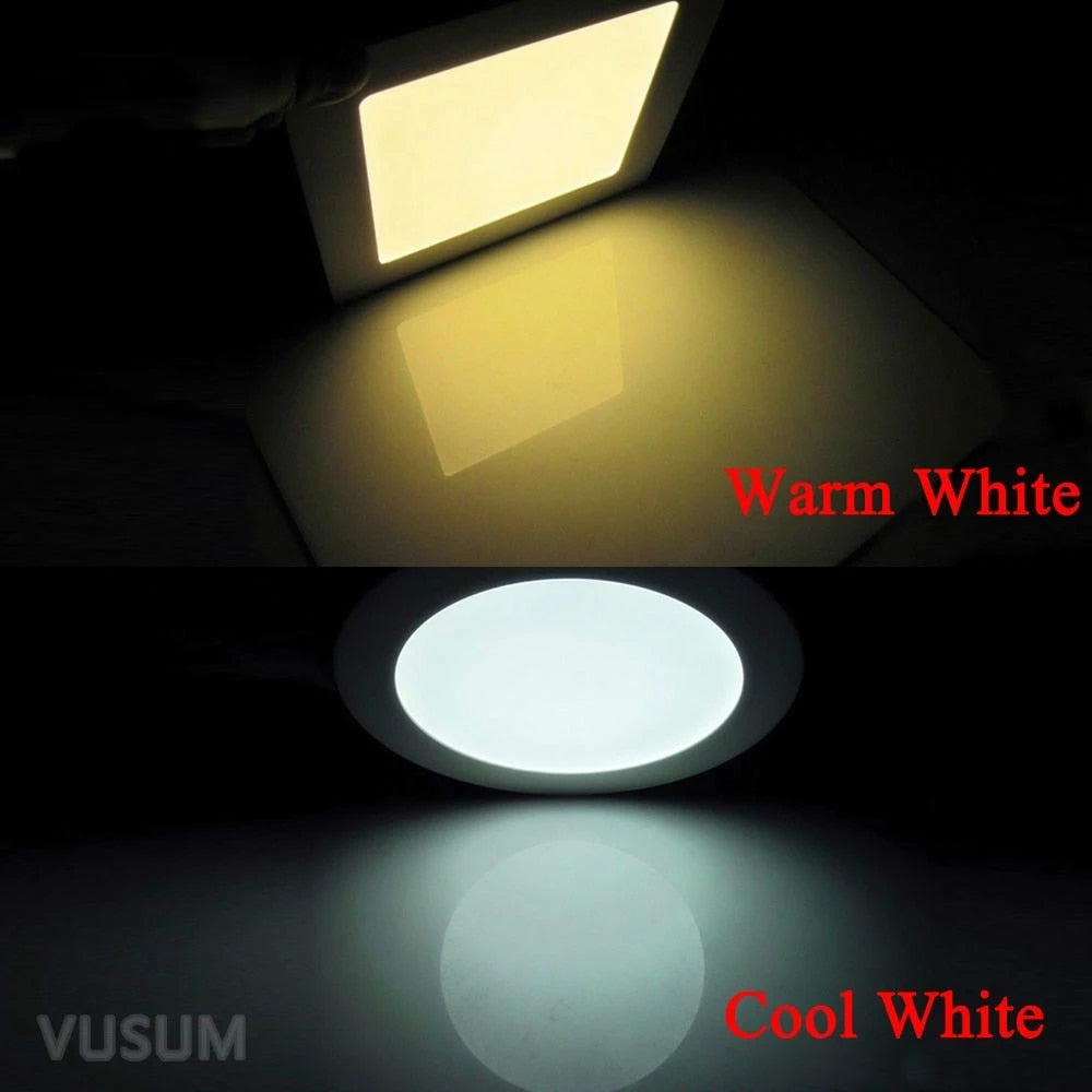Embedded Round /square Colorful LED RGB Panel Downlight 6W 9W 16W 24W RGB Panel Light AC85-265V LED panel Global lighting