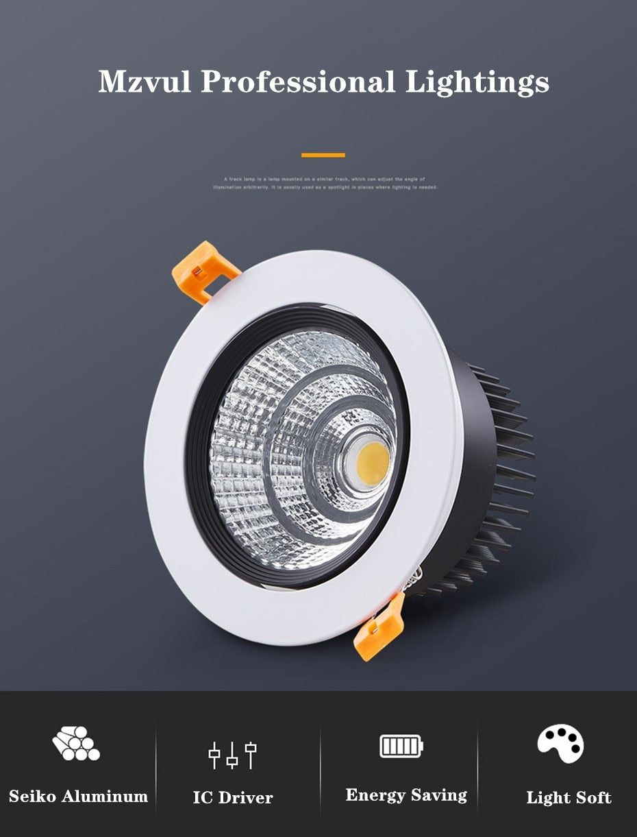 Dimmable AC110V-220V 5W 9W 12W 18W Ceiling downlight COB Spot light LED Recessed Ceiling lamp Spot light For home illumination