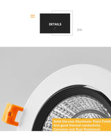 Dimmable AC110V-220V 5W 9W 12W 18W Ceiling downlight COB Spot light LED Recessed Ceiling lamp Spot light For home illumination