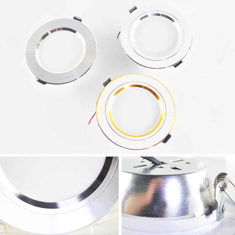 Kaguyahime 1pc/4pcs 3W-18W LED Downlight 220V Silver White Ultra Thin Recessed LED Spot Lighting For Kitchen Ceiling Indoor 15W