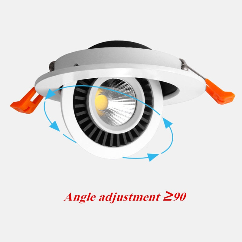 Rotatable Angle LED Recessed Downlight 5W 7W 10W 15W 18W LED Ceiling Spot Light AC 110V 220V Black/White Housing Light