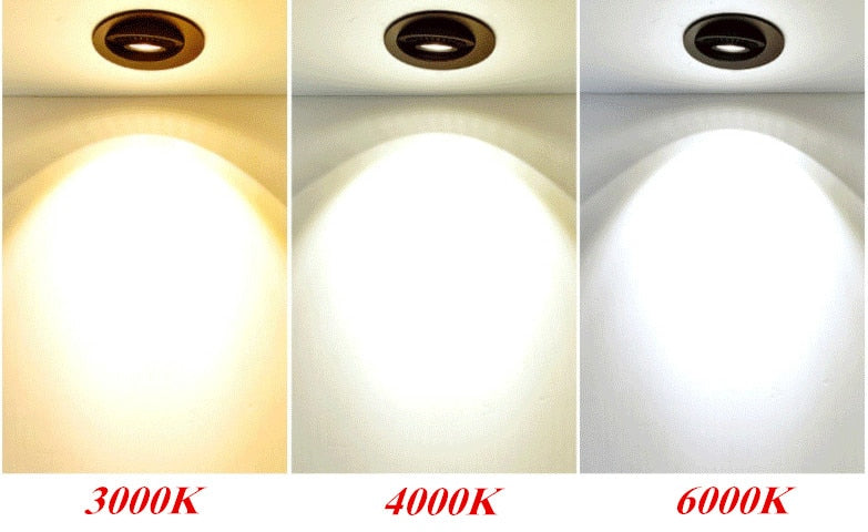 Rotatable Angle LED Recessed Downlight 5W 7W 10W 15W 18W LED Ceiling Spot Light AC 110V 220V Black/White Housing Light