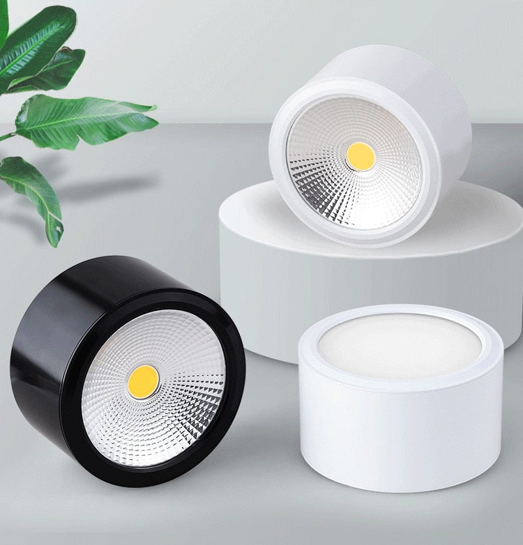 Dimmable LED Downlights 6W 10W 14W 20W COB LED Ceiling Lamp Spot Lights AC85-265V LED Wall Lamp Indoor Lighting White Black